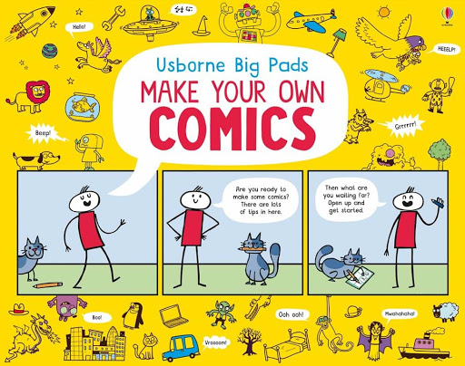 GREEN QUEEN חוברת קומיקס גדולה Usborne, ערכת יצירה לילדים