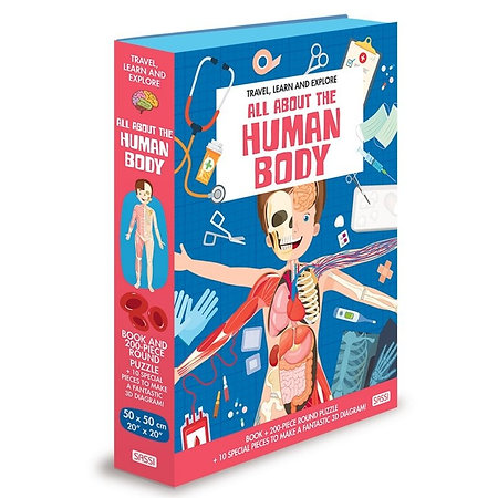 גרין קווין חנות מתנות: פאזל גוף האדם + ספר הדרכה. פאזלים משלוח