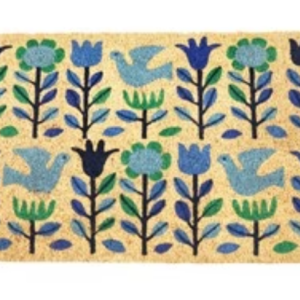 Green Queen | חנות עיצוב: שטיח סף יונים כחולות