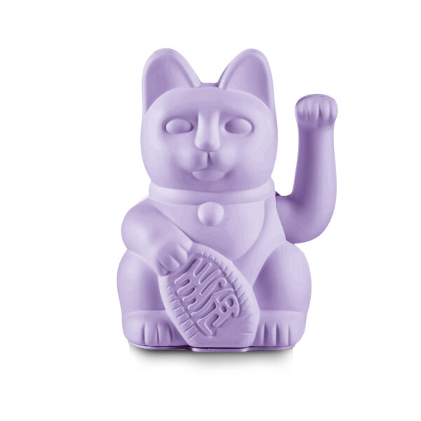 גרין קווין חנות מתנות: מיני חתול מזל- LUCKY CAT- לילך, פריט עיצובי. מתנה מקורית