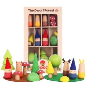 גרין קווין חנות מתנות לילדים - צעצוע עץ: יער גמדים KIPOD. צעצועי עץ
