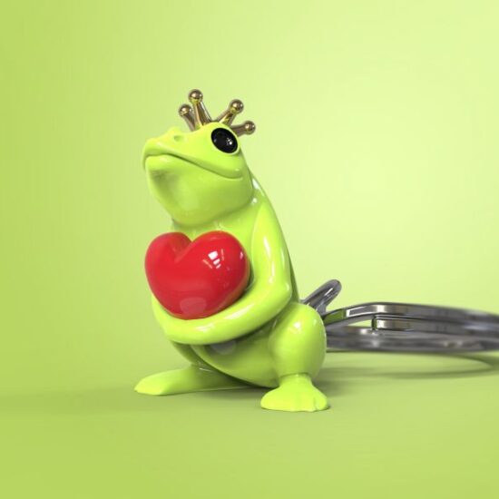 GREEN QUEEN מתנה קטנה: מחזיק מפתחות צפרדע ירוקה. מתנות לגבר