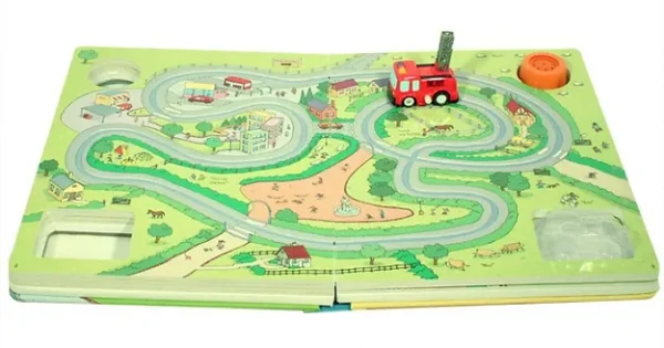 GREEN QUEEN משחקים לילדים: ספר מסלולים - כבאית עם צופר
