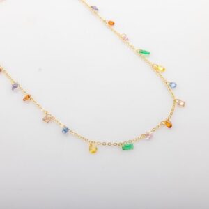 GREEN QUEE חנות מתנות:שרשרת קולורפול צ’ארמס זהב | שני קלעי