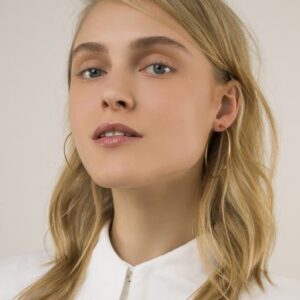 Green Queen | עגילי עמנואל גדולים, זהב - שני קלעי. מתנה לאישה