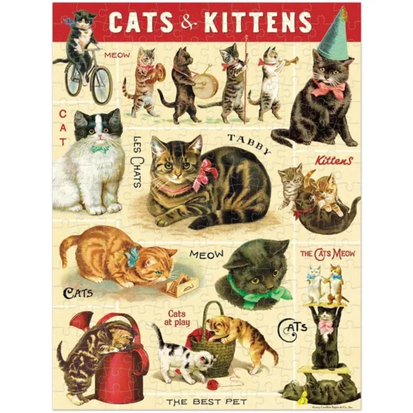 Green Queen מתנות: פאזל מיני 240 חלקים: Vintage Cats