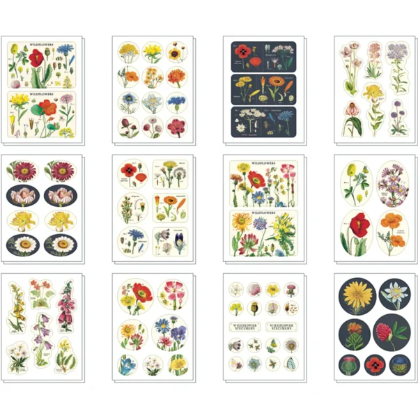 גרין קווין: מארז מדבקות בקופסת פח: Wildflowers