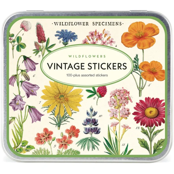 גרין קווין: מארז מדבקות בקופסת פח: Wildflowers