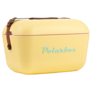 גרין קווין: צידנית רטרו קשיחה 20 ליטר רצועת כתף עור Polarbox | צהוב