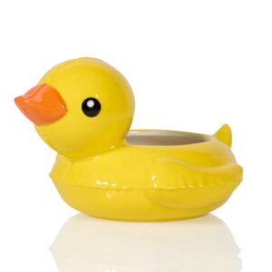 גרין קווין:אגרטל קרמיקה בצורת ברווז גלגל ים צהוב – אגרטל מעוצב לבית