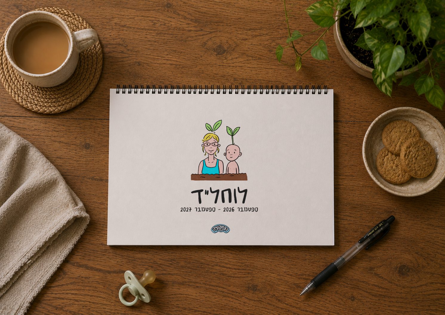 גרין קווין חנות מתנות ועיצוב: לוחל״ד - כריכת לוח שנה השנה הראשונה של הפיצפוציה, ספטמבר 2026 עד ספטמבר 2027