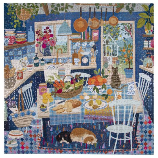 פאזל Blue Kitchen תקריב האיור