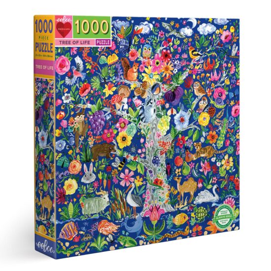גרין קווין חנות מתנות ועיצוב: פאזל 1000 חלקים Tree of Life מבית eeBoo - קופסה עם איור עץ החיים