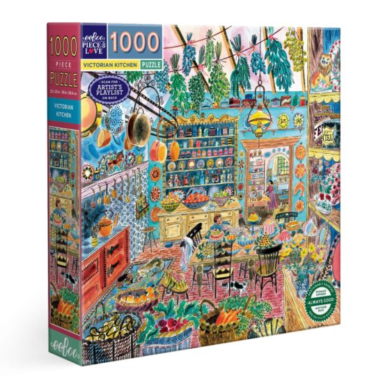 גרין קווין חנות מתנות ועיצוב: פאזל 1000 חלקים Victorian Kitchen מבית eeBoo - איור מטבח ויקטוריאני