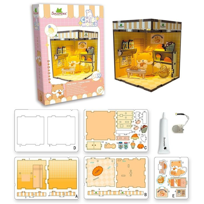 גרין קווין חנות מתנות ועיצוב: אריזת ערכת Chibi Box כלבלב של Sycomore