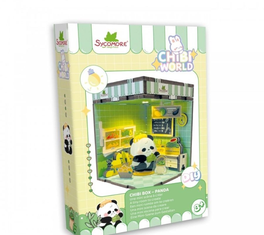 גרין קווין חנות מתנות ועיצוב: אריזת ערכת Chibi Box פנדה של Sycomore