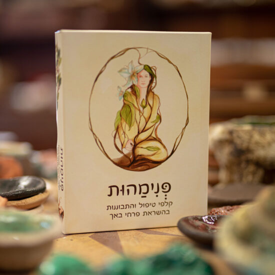 גרין קווין חנות מתנות ועיצוב: קלפי פנימהות – ערכת קלפים טיפוליים בהשראת פרחי באך, אריזת הקלפים עם איור של אוריין שביט